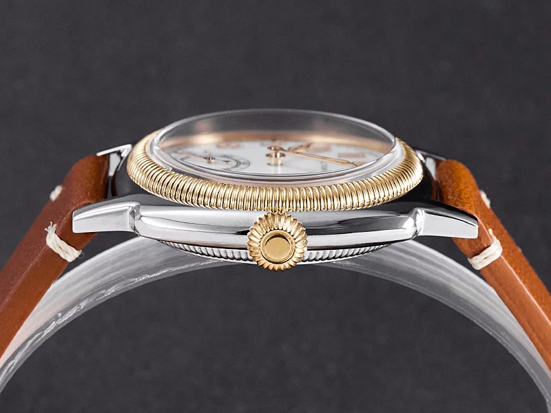 Baltany S4036 Herren Automatikuhr 1926S Oyster Tribute Vintage Dress Watch 36mm Kleine Quadratische Elegante Lederuhr 200M Wasserdicht – Detail 9