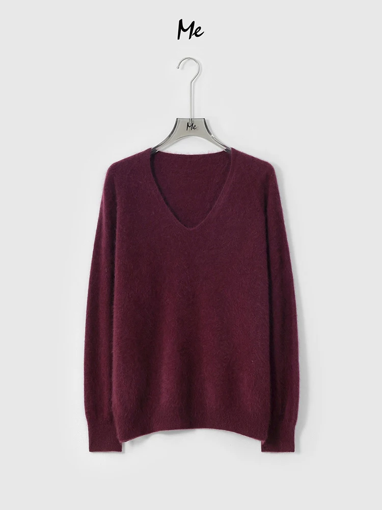 

Теплый, комфортный свитер из 100% шерсти, мягкий, приятный для кожи, цельный, серия Musoom Design, для повседневной носки, для женщин