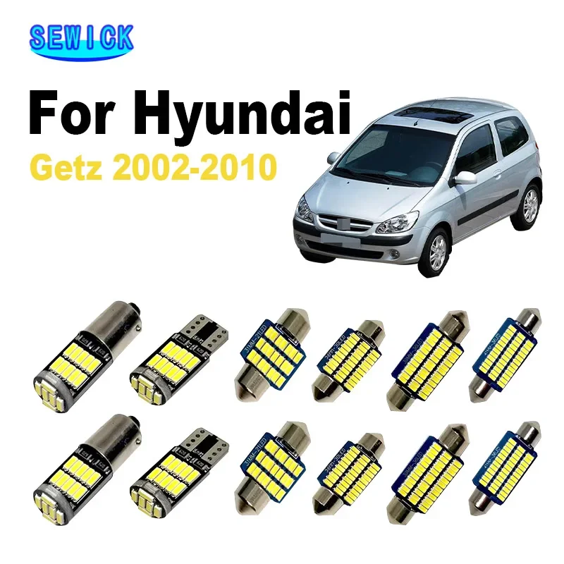 

SEWICK 8Pcs Canbus Car LED Led Bulbs Interior Map Dome Light Kit For Hyundai Getz 2002 2003 2004 2005 2006 2007 2008 2009 2010