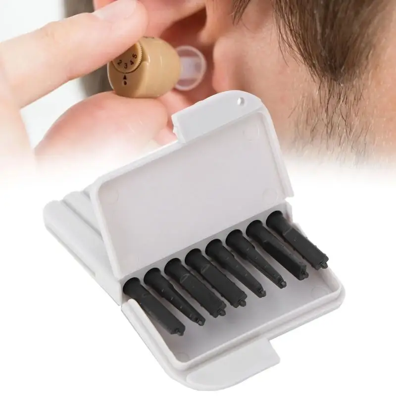 8pcs/Box Hearing Aid Ear Wax Guards Dustproof Earwax Guard Filters 1.2mm/2mm Hole Diameter Hearing Aids Accessory For Elderly