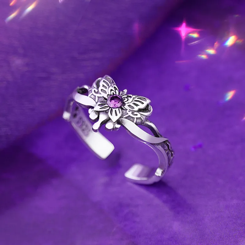 Battle Through The Heaven Anime Xiao Yixian Butterfly Ring For Men/women 925 Sterling Silver Action figure Gift