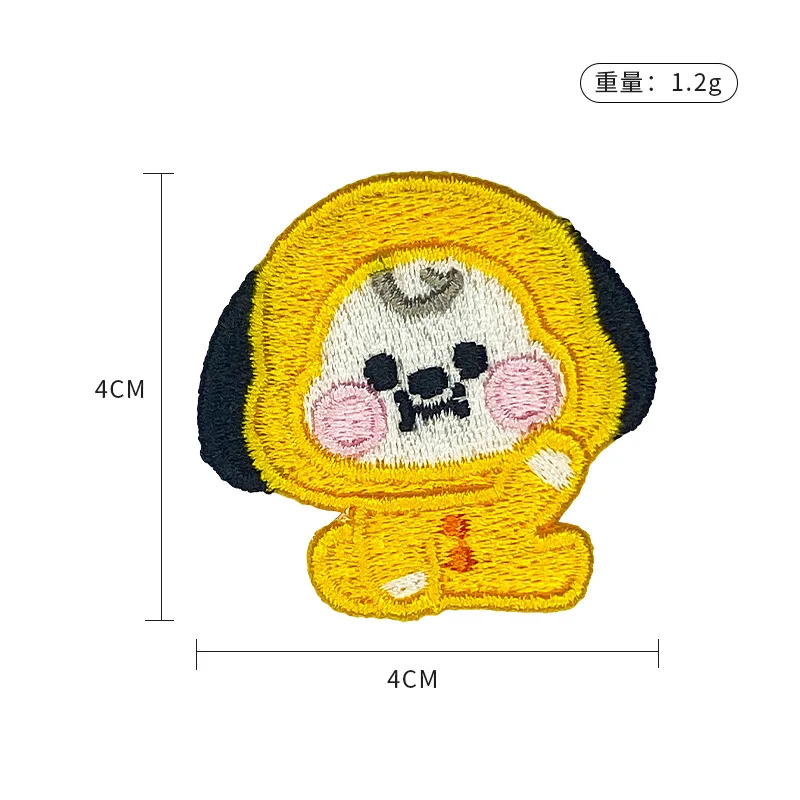 Cute Dog Embroidery Patch Applique, Roupas de engomadoria, Patches de costura de desenhos animados em roupas Adesivos de vestuário