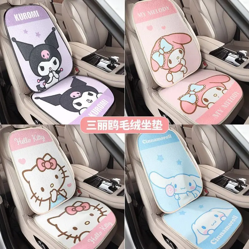 

Sanrio Hello Kitty My Melody Car Seat Cushion Cute Winter Driver Seat Cover Rear Cushion Warm Cushion Cover Girl's Gifts Toys