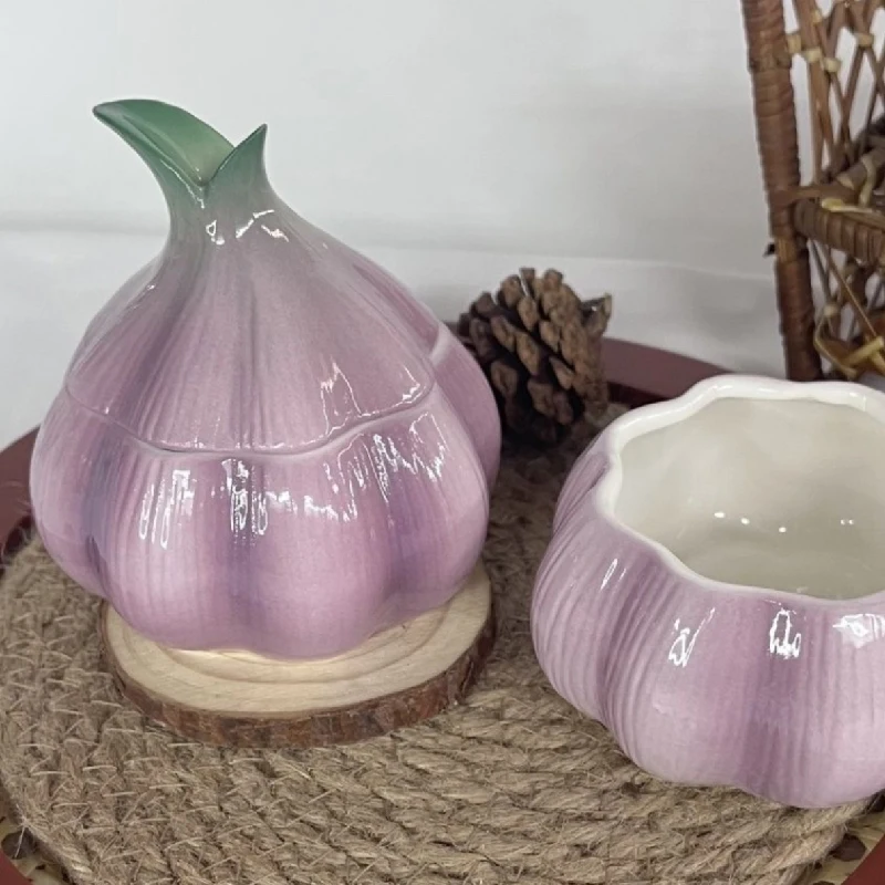 Purple Onion Ceramic Candy Jar Luxury Storage Kitchen Home Decoration Ceramic Onion Modeling Storage Jar Kitchen Tableware