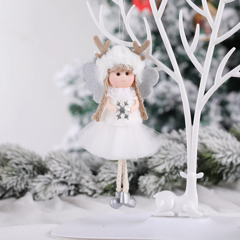 20cm Cartoon Angel Doll Pendant Charming Plush Decoration for Christmas Trees and Home Brings Good Luck and Joy