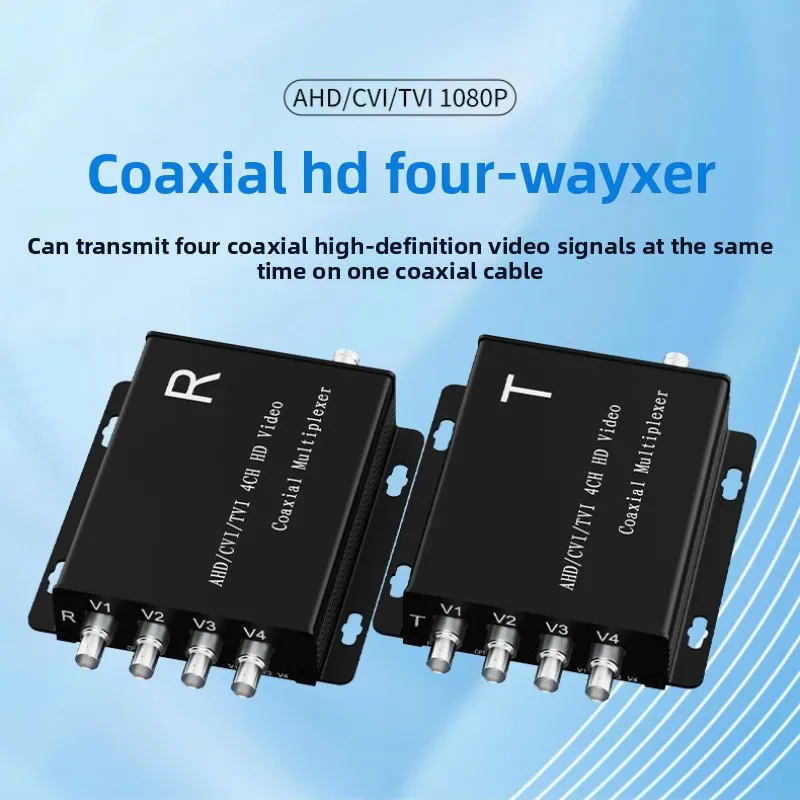 

AHD/CVI/TVI Coaxial HD Quad Multiplexer Video Coaxial Multiplexer 100m Transmission Distance Supports Up To 1080P