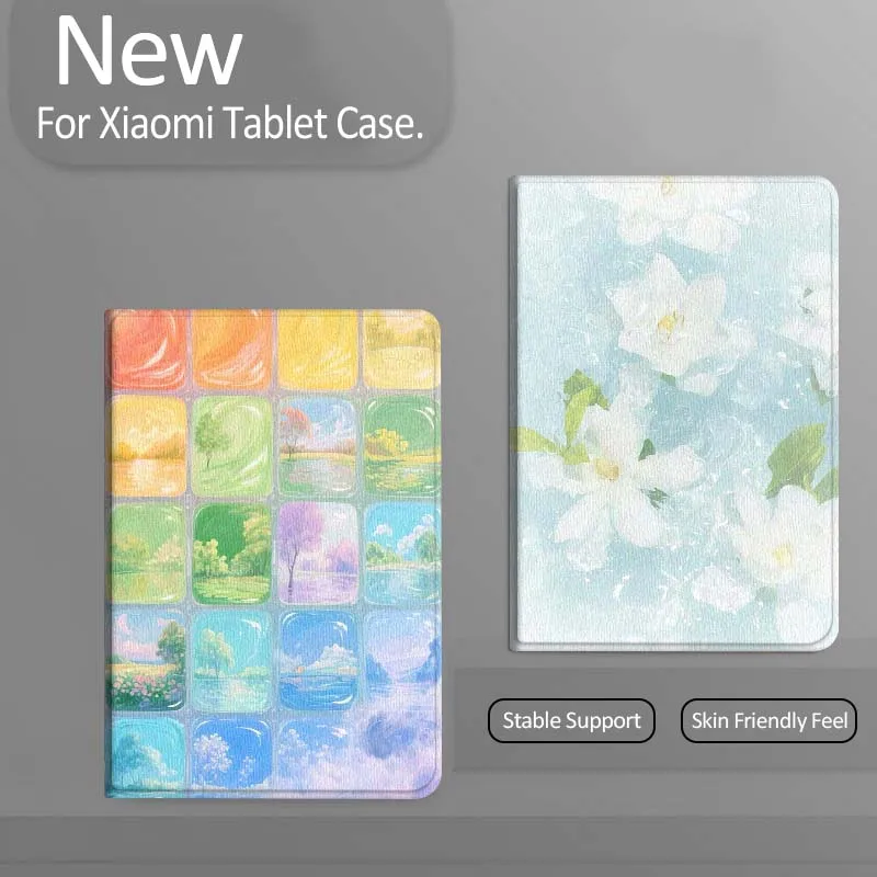 

Чехол для планшета с белыми цветами и синим фоном для Xiaomi Redmi Mini Pad SE K 2 4 5 6 7 8 2023 2025 11 8.8 11.2 10.1 Pro, подарок