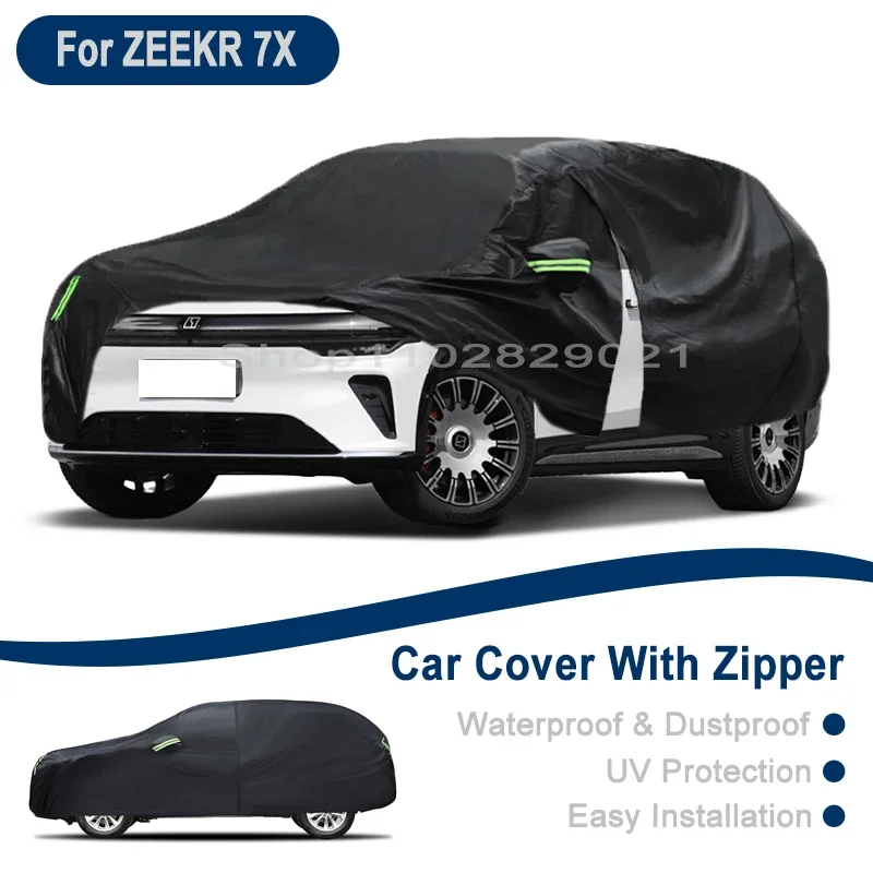 

For ZEEKR 7X Full Car Cover - Outdoor Universal Full Body Cover With Side Zipper, Waterproof Dustproof Sunshield