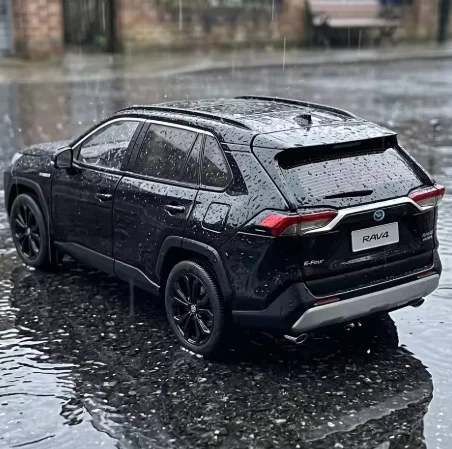 1:18 RAV4 5th XA50 Hybrid Off Road SUV Alloy Car Model Diecast Metal Car Vehicles Simulation Sound & Light Collection Present