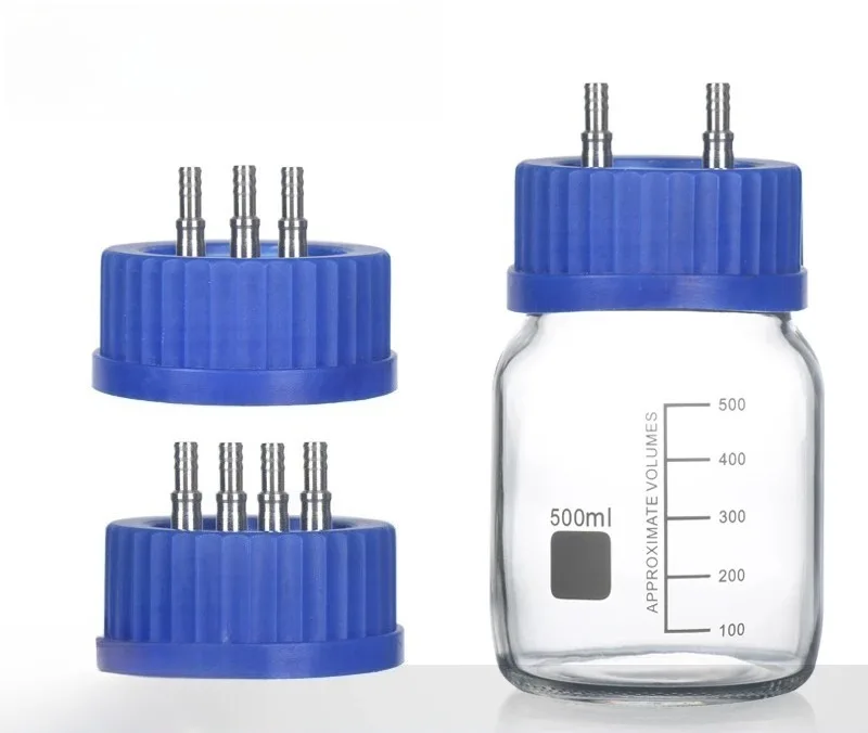 304 Stainless Steel GL80 Wide Mouth Bottle Cap, Multi-port Feeding Lid for Fermentation Tank Media & Headspace Bottle