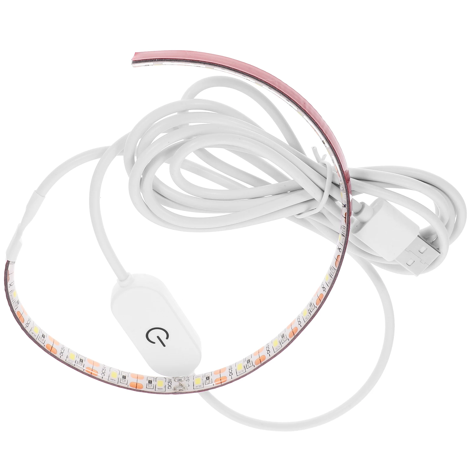 

2 Meters USB Interface LED Light Strip 6500k Cold White Portable Self-Adhesive Lighting for Sewing Machine Mirror Decoration