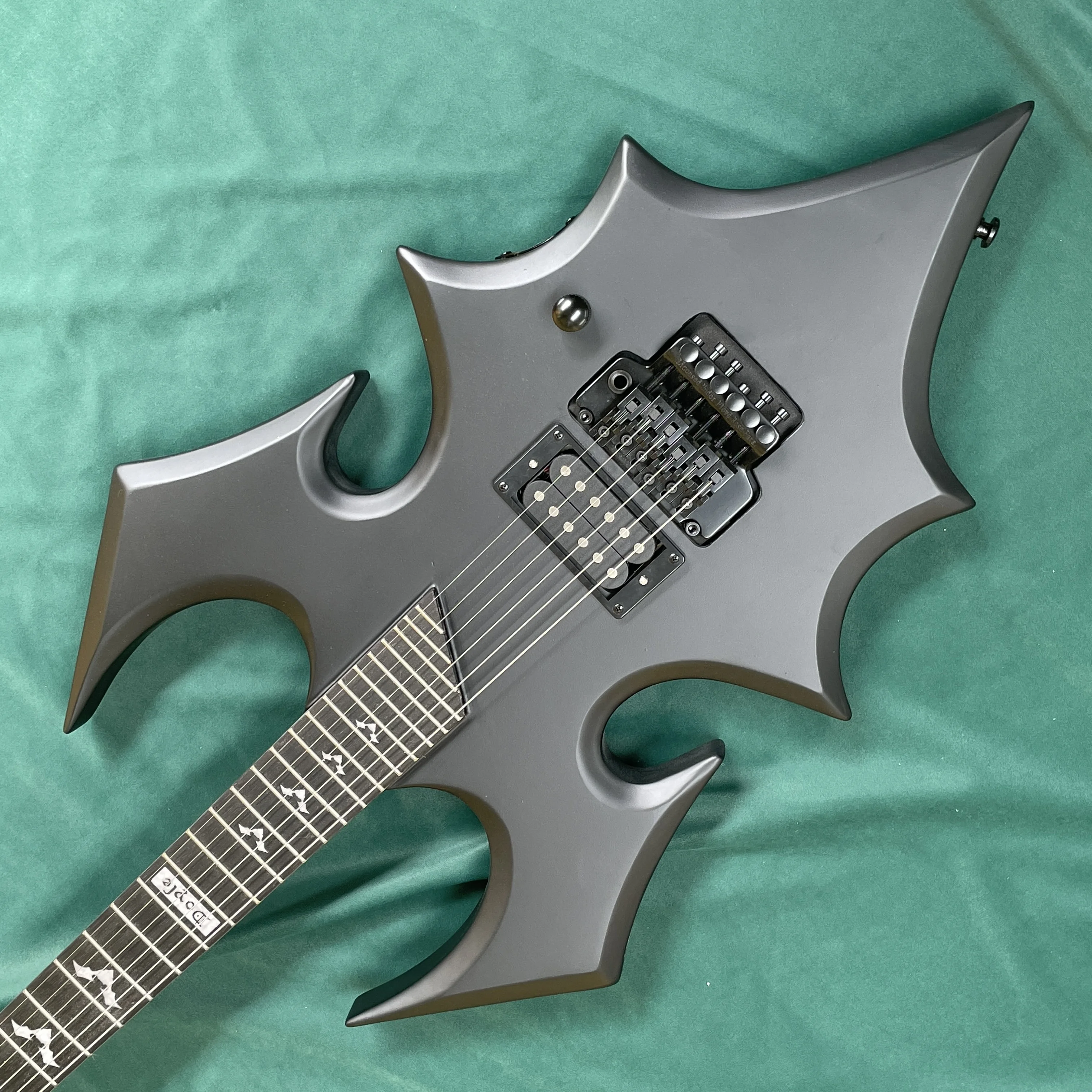 Matte Bat Electric Guitar high-quality hardware, smooth frets, stable tuning, comfortable neck, balanced tone