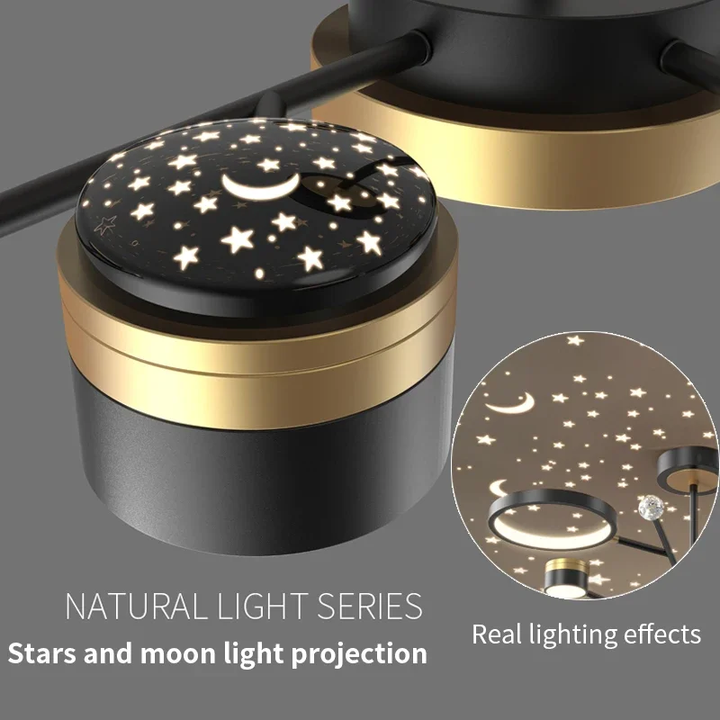 Star Projection Ceiling lamps Modern LED Gypsophila Lighting Living Room Bedroom Indoor Ceiling Light Home Decor Lustre Fixtures