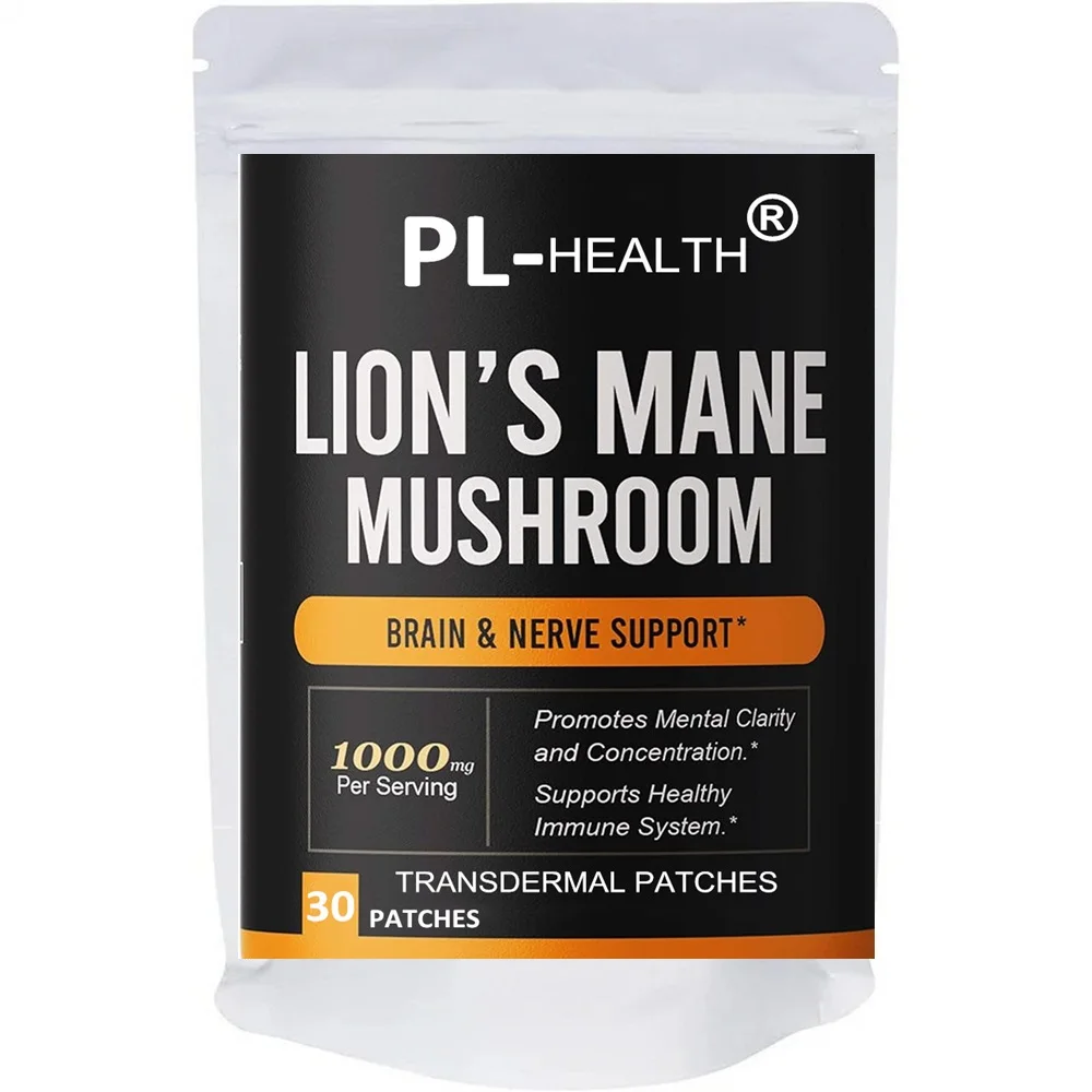 

Lions Mane Mushroom Transdermal Patches Promotes Mental Clarity, Focus, and Memory - 30 Patches One Month Supply