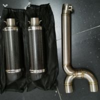 FZ6S FZ6N 51mm Motorcycle Carbon Escape Moto Exhaust leo Elbow Middle Pipe Full System Slip On Racing For Yamaha FZ-6N FZ-6S FZ6