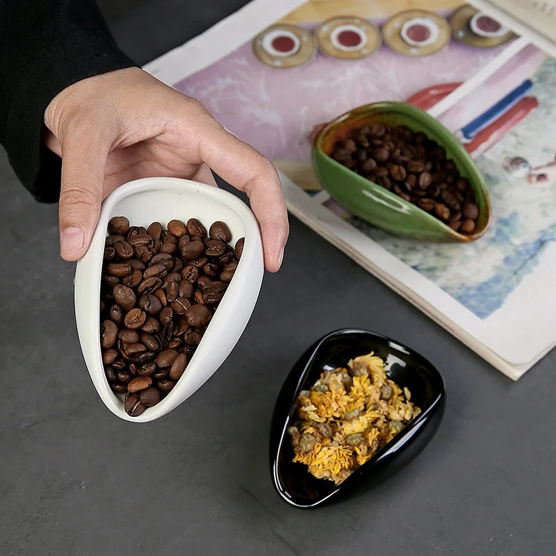 1PC Coffee Weighing Tray Ceramic Shenyi Tea Dispenser Accessories Cooling Tray Sample Bean Display Tray