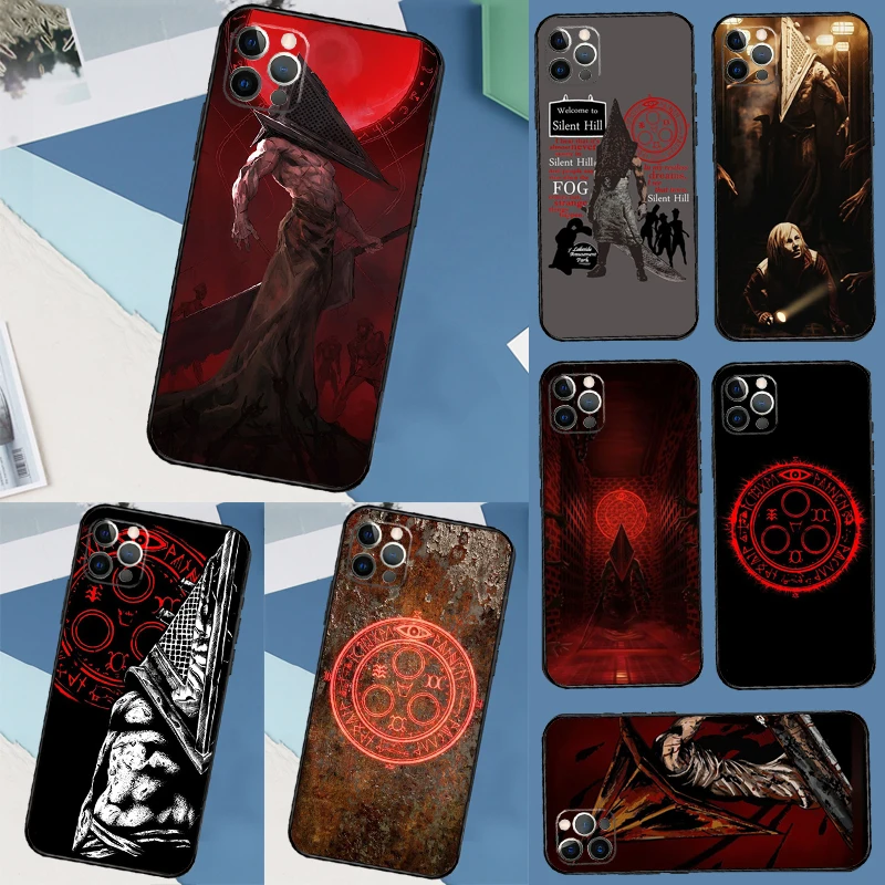 Horror Game Silent Hill Phone Case For iPhone 16 15 13 14 12 11 Pro Max X XR XS Max 14 Plus Soft Case Cover