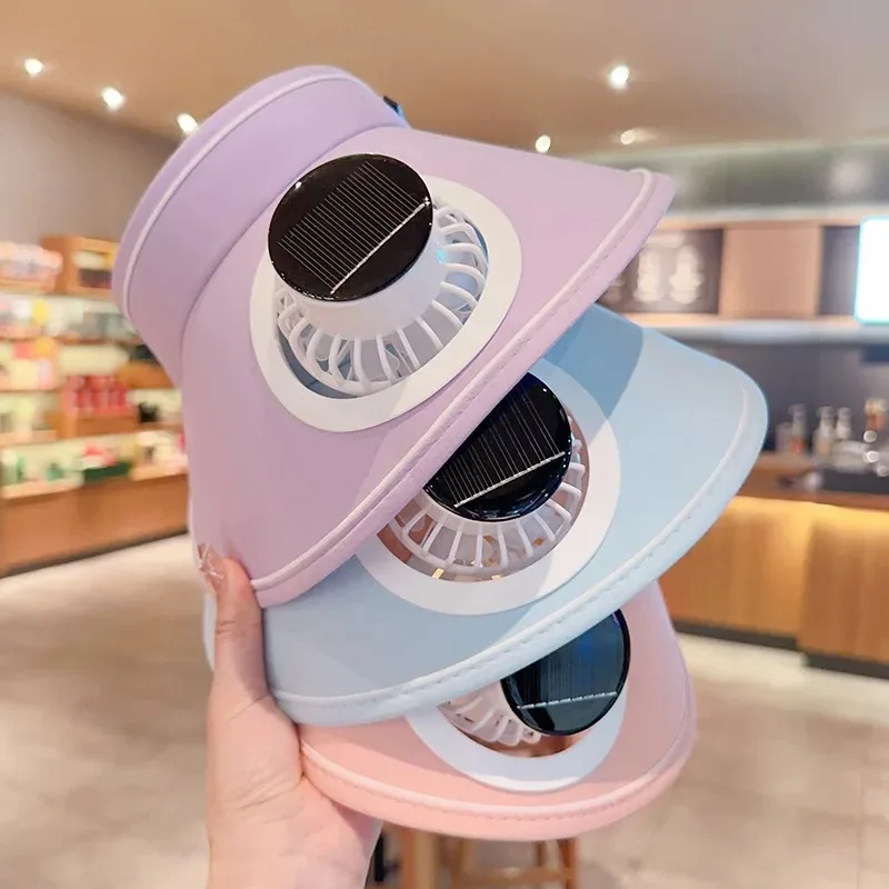 

【Best-selling】 Wide Brim Sun Hat With Built-in Fan Summer Cap Outdoor Straw Visor Hat With Solar/USB Powered Fan For Camping Fis