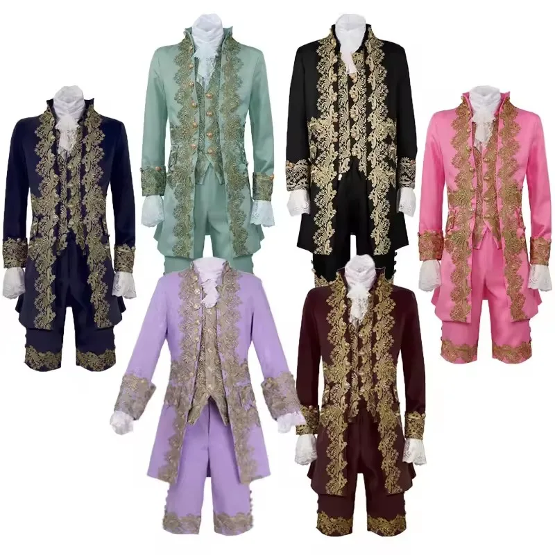 

Regency Tailcoat Gentleman Steampunk Coat Purim Victorian King Prince Costume for Adult Men Top Vest Jacket Coat Blazer Suit
