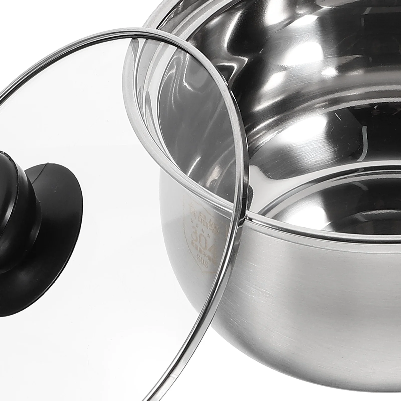 

1pc Thickened Milk Pot Stainless Steel Glass Lid Non Stick Saucepan Mini Soup Cooking Pan For Food Coffee Butter Kitchen