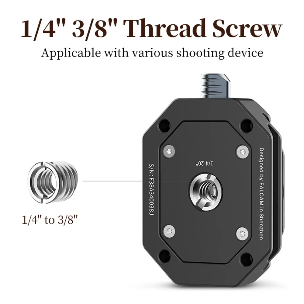

Falcam F38 Arca Plate- Dual 1/4" & 3/8" Threads - Qr Quick Release for Dslr, Tripod, Gimbal, Studio Rig