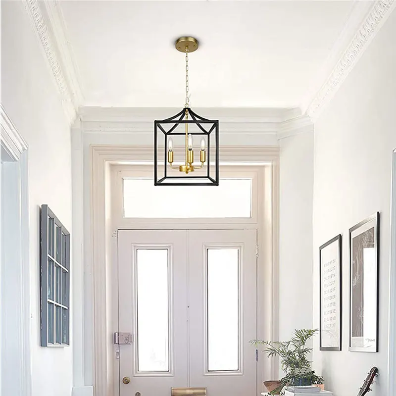 

American Chandelier Retro Industrial Style Farmhouse Country Style Restaurant Bar Table Lamp Kitchen Corridor Iron Art E14 Light