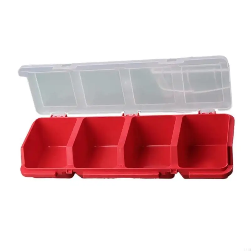 E21B Tool Part Container Bin Parts Storage Box Screw Box with 4 Compartment