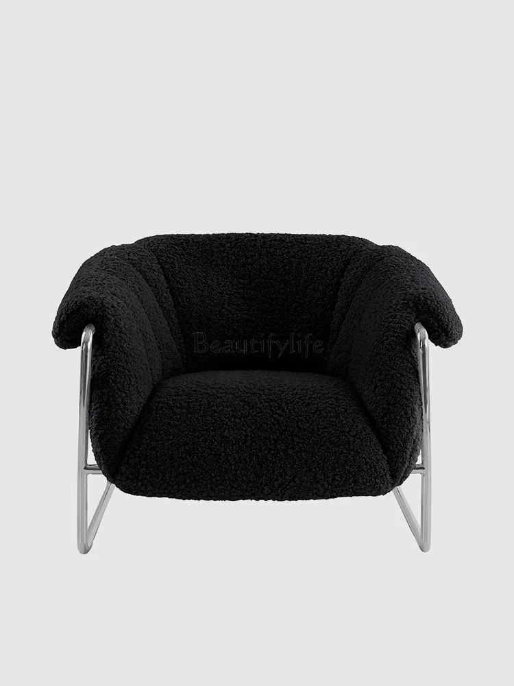 Zhonggu Single-Seat Sofa Chair Living Room Lazy Lamb Wool Leisure Chair