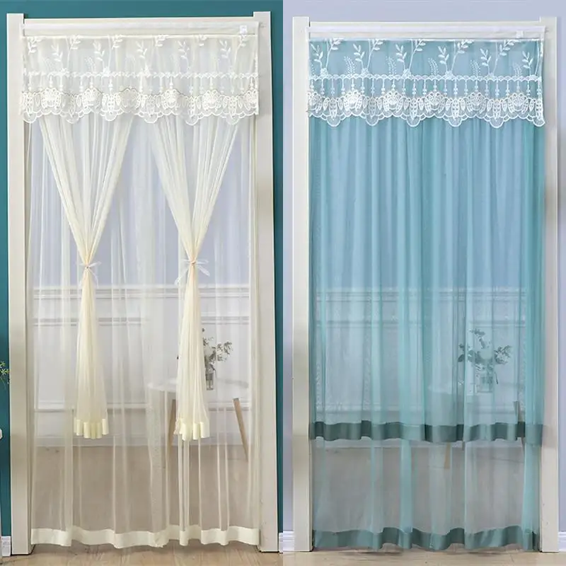 New Summer Mosquito-Resistant Lace Door Curtain No Punching Required Dual-Use Home Bedroom Partition Curtain Ventilated Curtain