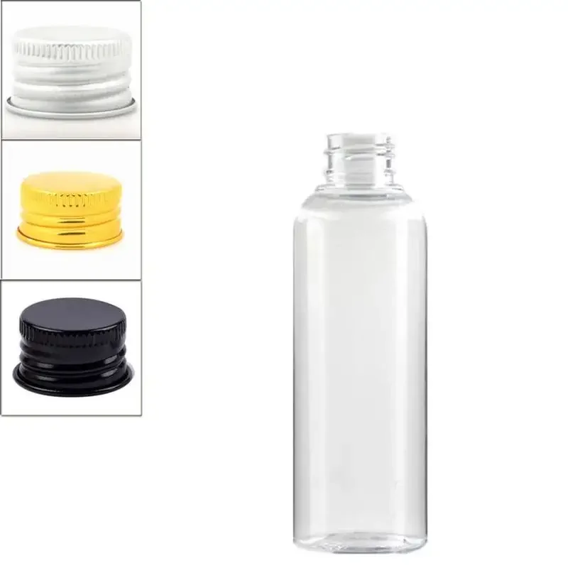 5Pcs 5ml-250ML Mini Plastic Bottle w/ Aluminum Screw Cap Refillable Portable Travel Cosmetic Container for Lotion Shower Gel