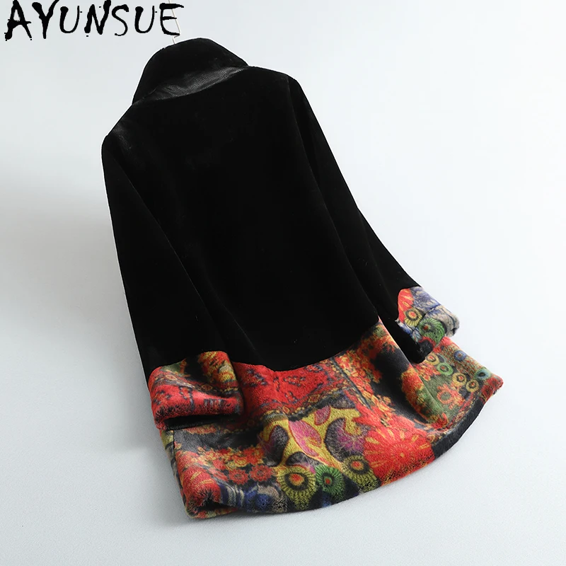 เสื้อโค้ทขนสัตว์ AYUNSUE สำหรับผู้หญิง คอลเลคชั่นใหม่ 2025 เสื้อโค้ทฤดูใบไม้ร่วงและฤดูหนาวสำหรับผู้หญิง เสื้อโค้ทผู้หญิงทรงยาวปานกลาง สไตล์หรูหรา เสื้อผ้าผู้หญิง เสื้อโค้ทขนสัตว์สำหรับผู้หญิง