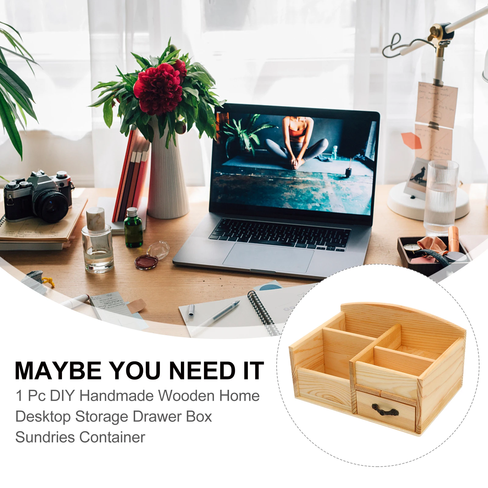 

Wooden Storage Box High Quality Material Safe Drawer DIY ganizer Desk Container Office Stationery Holder
