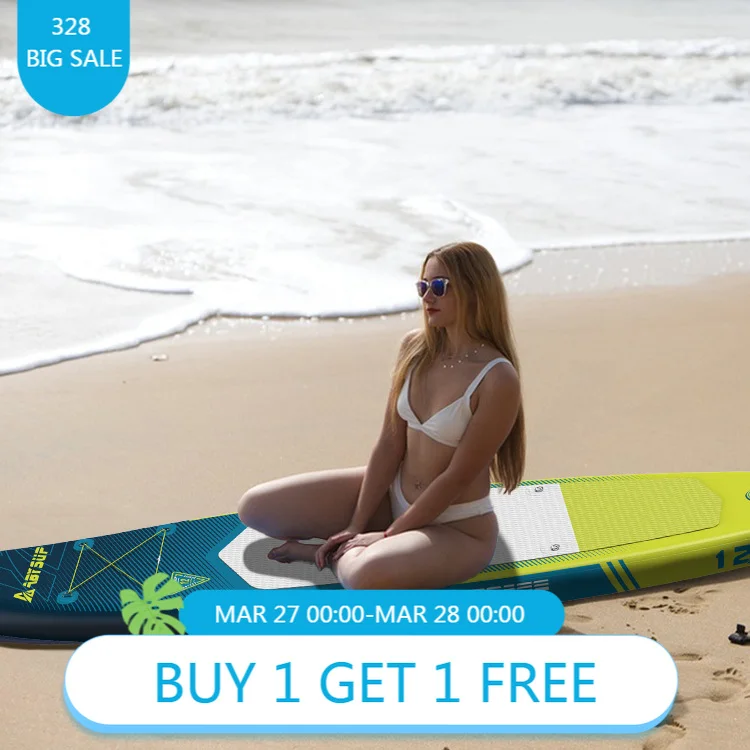 12'x34''x6'' Drop Stitch Inflatable SUP Board Portable Eco-Friendly OEM Water Sports Equipment International Wholesale