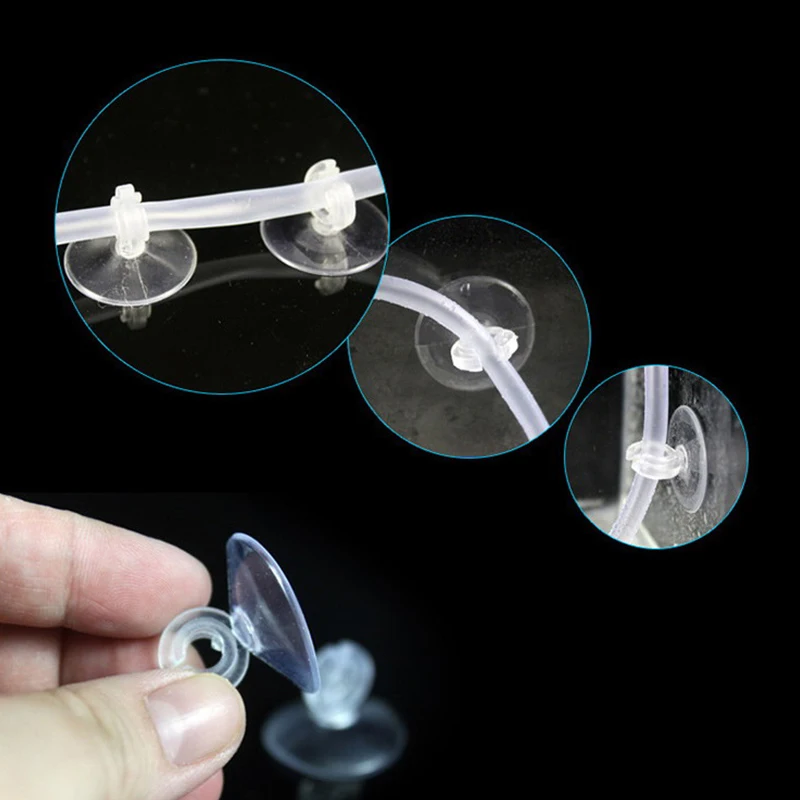 20 Pcs Aquarium Supplies Air Hose Suction Cup Fish Tank Accessories 4*6 Hose Fixed Oxygen Pump Air Hose Clamp