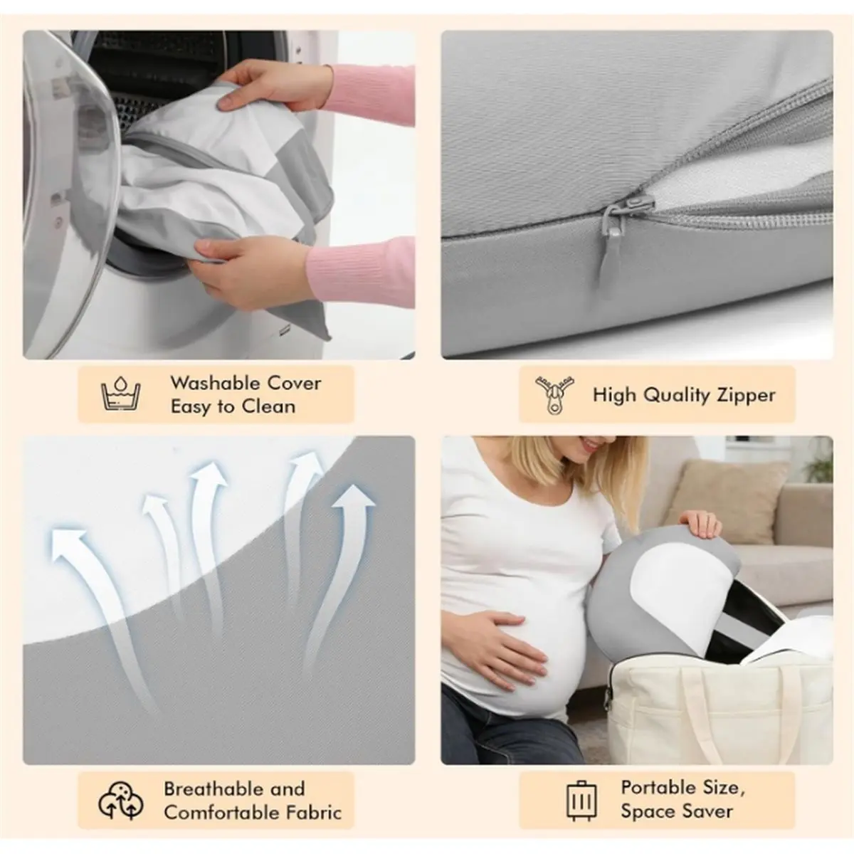 【MUST-HAVE LIST】 Pregnancy for Sleeping Memory Foam Maternity Pillow Support for Back Belly HIPS Adjustable Travel Wedge Pillow - view 4