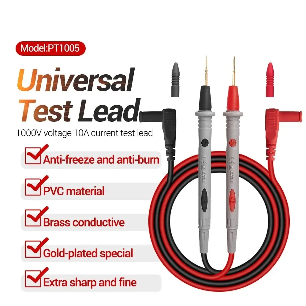 PT1005 1000V 10A Probe Test Leads Pin For Digital Multimeter Needle Tip Multi Meter Tester Lead Probe Wire Pen Cable