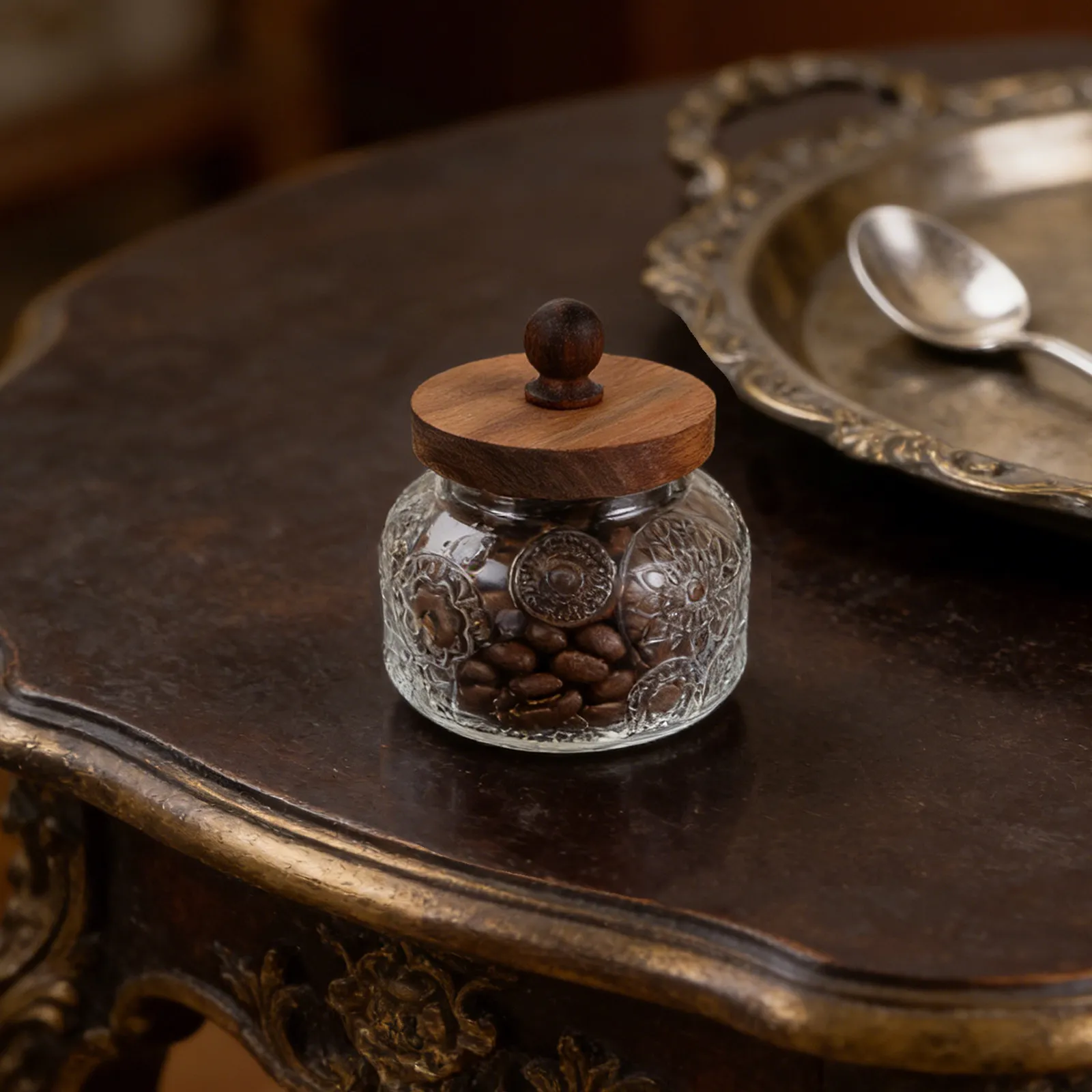 Glass Airtight Japanese Embossed Storage Jar 750Ml Coffee Tea Nuts Sugar Pantry Kitchen Food Container Canister