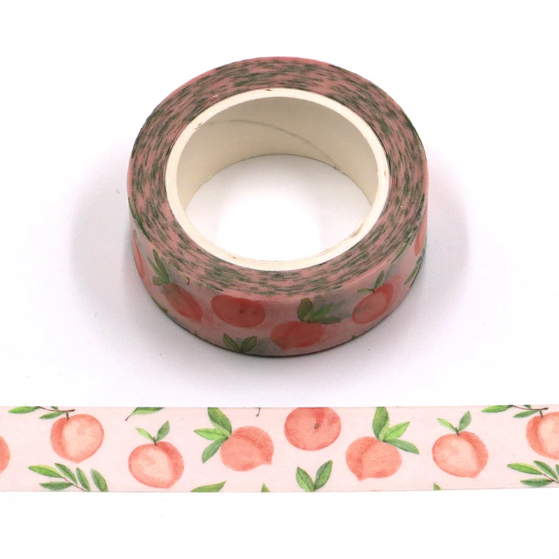 15mm*10m Fruit Peach Masking Washi Tape Kawaii Decorative Adhesive Tape Diy Scrapbooking Sticker Label Stationery