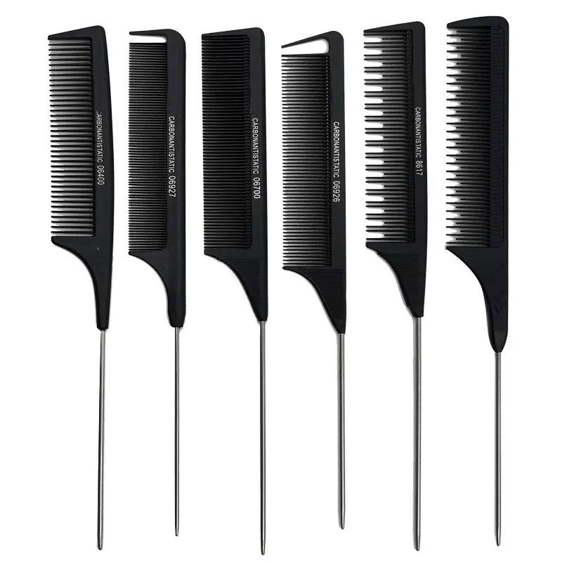 Baby Fine Teeth Hair Brush Anti-screw Antiklit Detangling Professional Tail Combs Stainless Steel Styling Care Tools Accessories