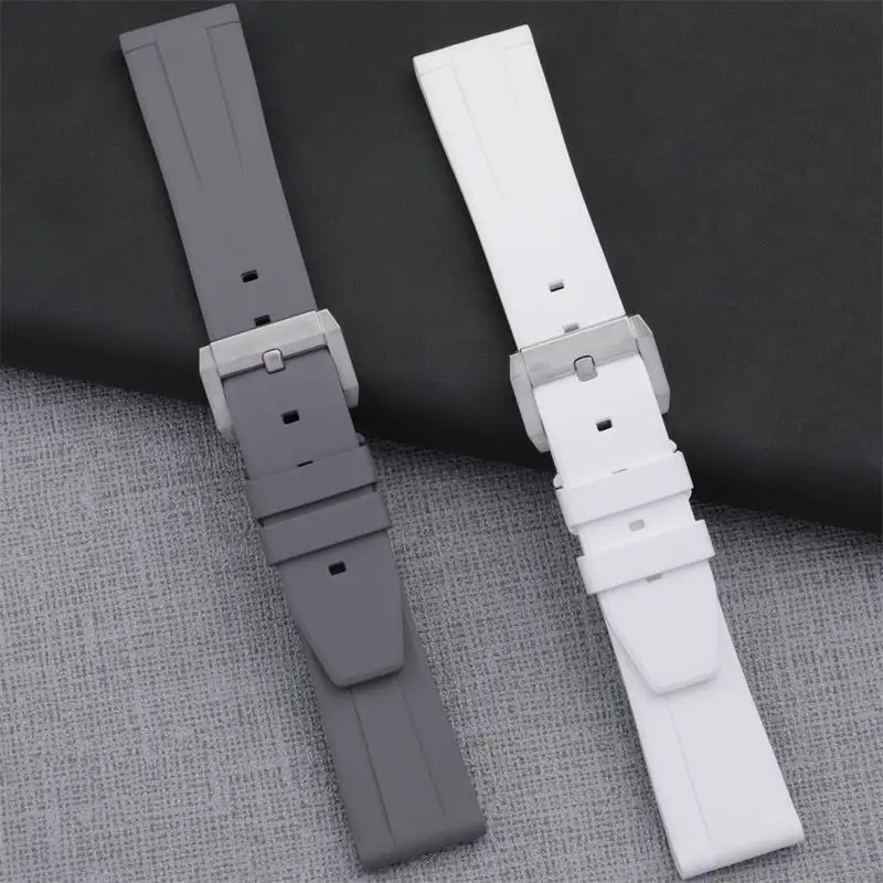 BEFIA Flat Colorful Soft Fluorine FKM Rubber Watchband For Blancpain Strap Wristband 20mm 22mm Fifty Fathoms 5008B 5015 5006