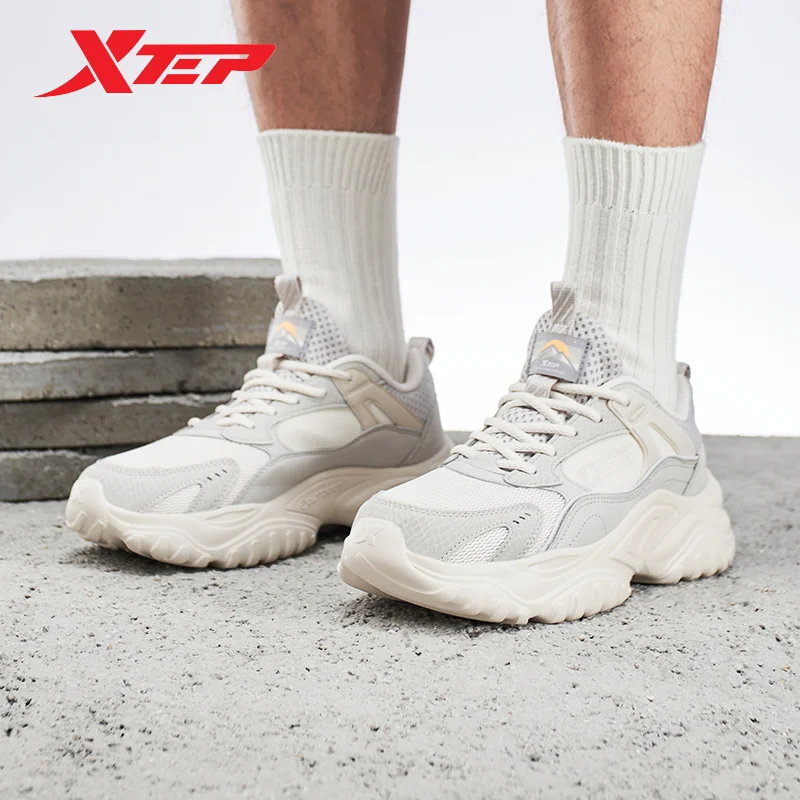 Xtep Walking Shoes Men Comfortable Breathable Mesh Causal Sports Shoes Trekking Outdoor Soft Male Sneakers 977319170012