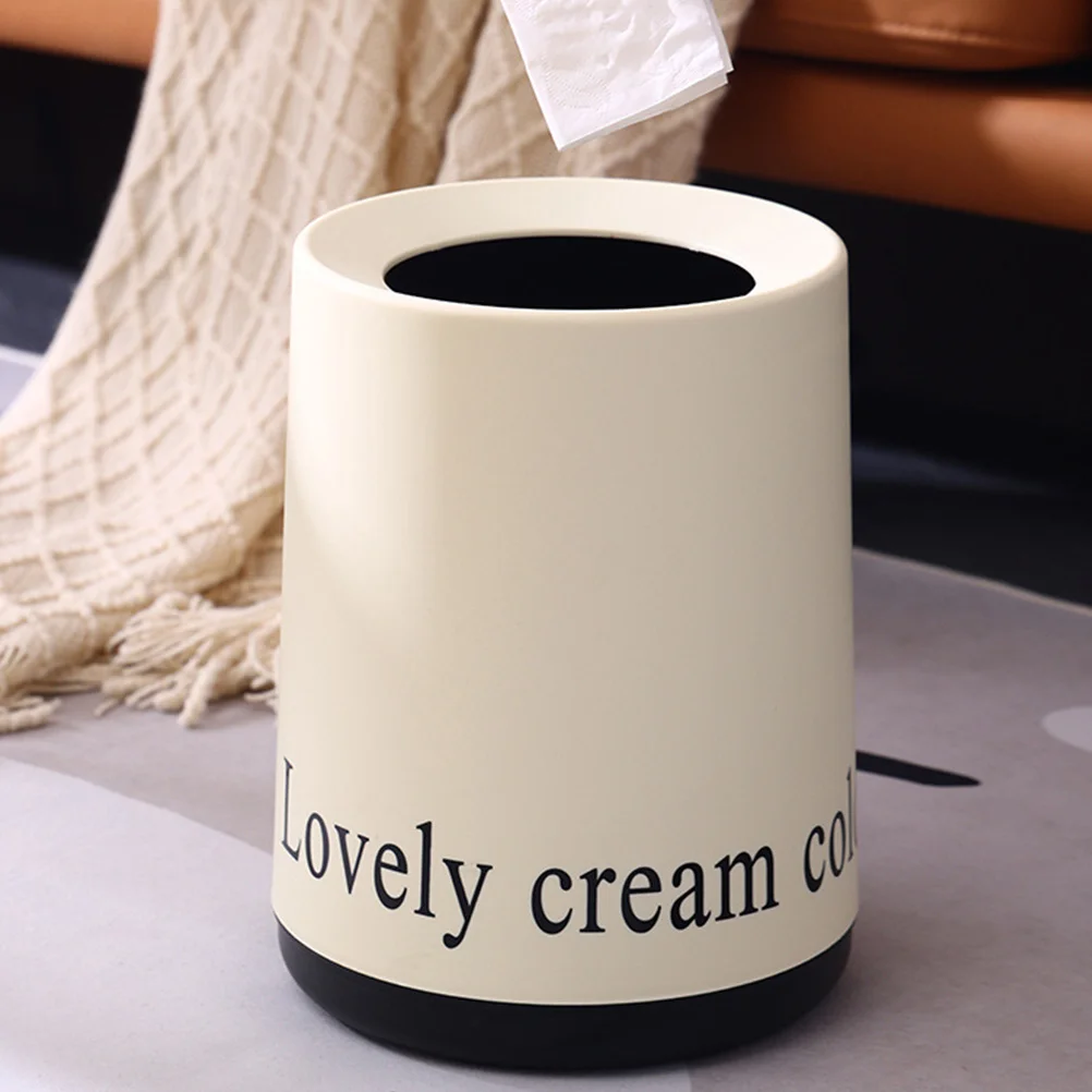 

Plastic Double-Layer Trash Can Small Portable Indoor Wastebasket Garbage Holder for Office Kitchen Bedroom