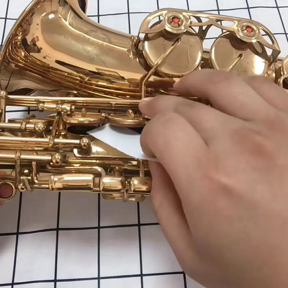 100Pcs Wind Instrument Absorbent Paper Saxophone Flute Oboe Key Pad Cleaning Maintenance Musical Instrument Care Accessories