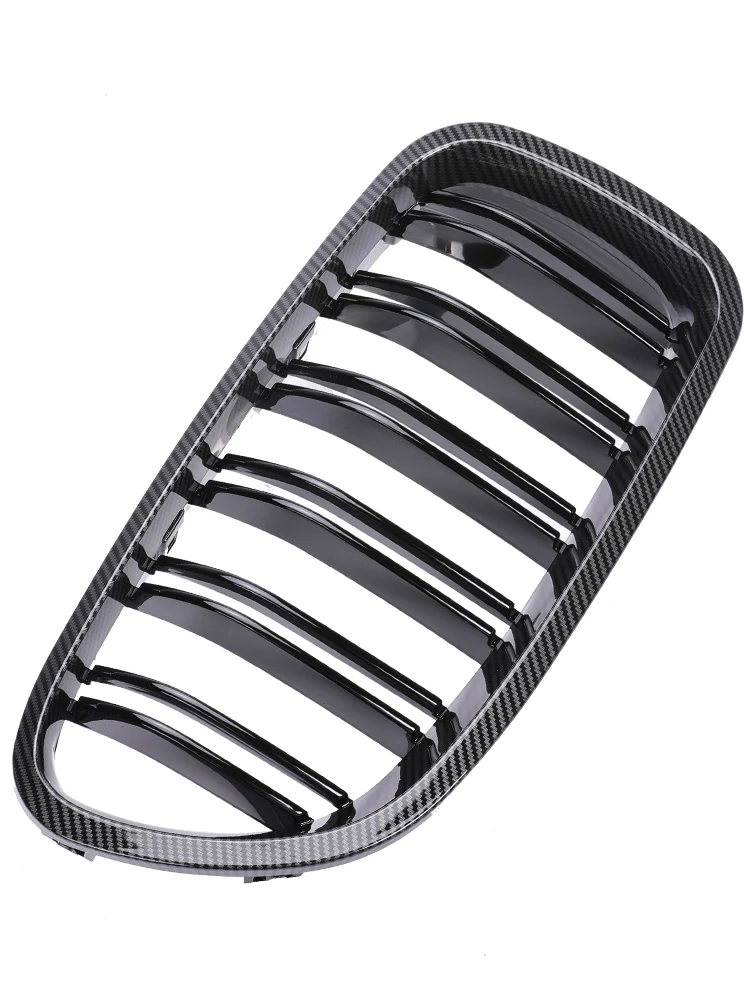 BMW 5 시리즈 F10 F11 2010-2017 M5 탄소 섬유 레이싱 그릴 520i 528i 530i 액세서리 용 전면 신장 범퍼 크롬 그릴