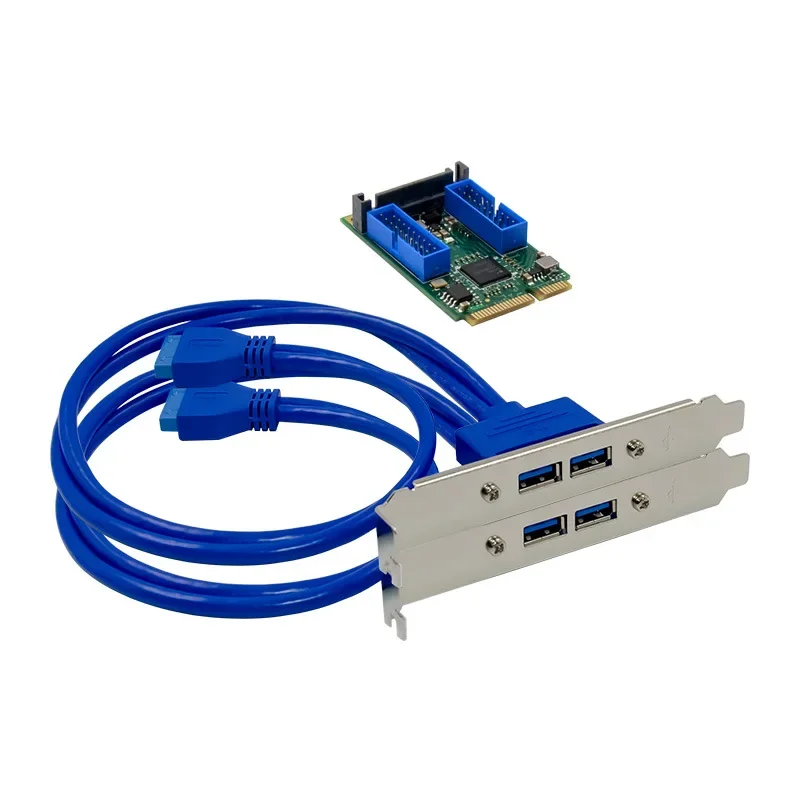 Mini PCIE To Dual 19PIN USB3.0 Expansion Card NEC 720202 Chip 2 Ports 20pin To 4 Port Usb 3.0 MiniPci-e MPCIE To Usb Hub Adapter