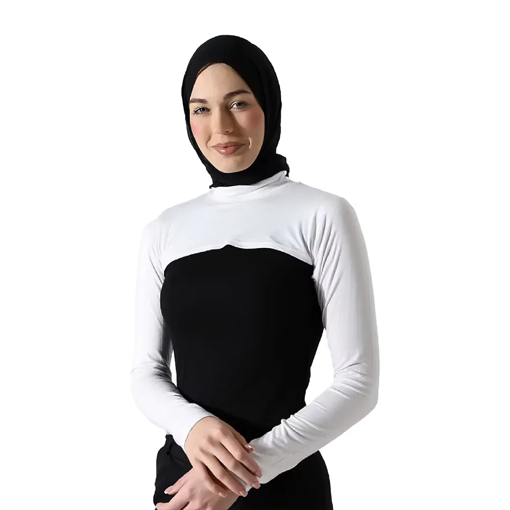 Stretch Modal Jersey Volle Hals Ärmel Frau Muslimischen Hijab Lange Arm Abdeckung Shrug Schulter Oversleeve Suncreen Islamische Tragen Ärmeln