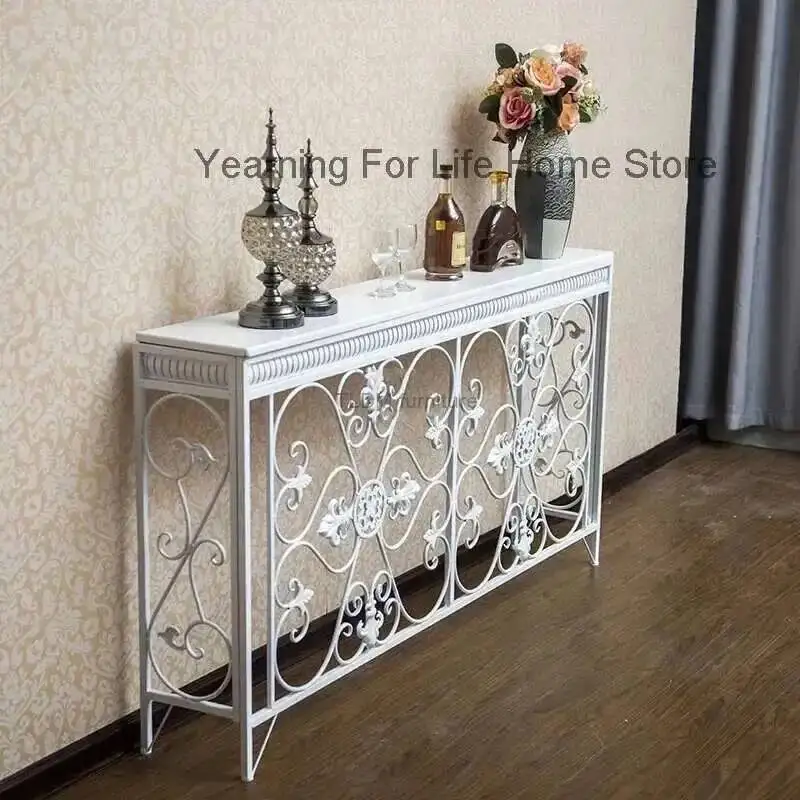 Console Decoration European Tables Wrought Desk Iron Modern Living Room Furniture Entrance Console Home Corridor Wall Shelf Z