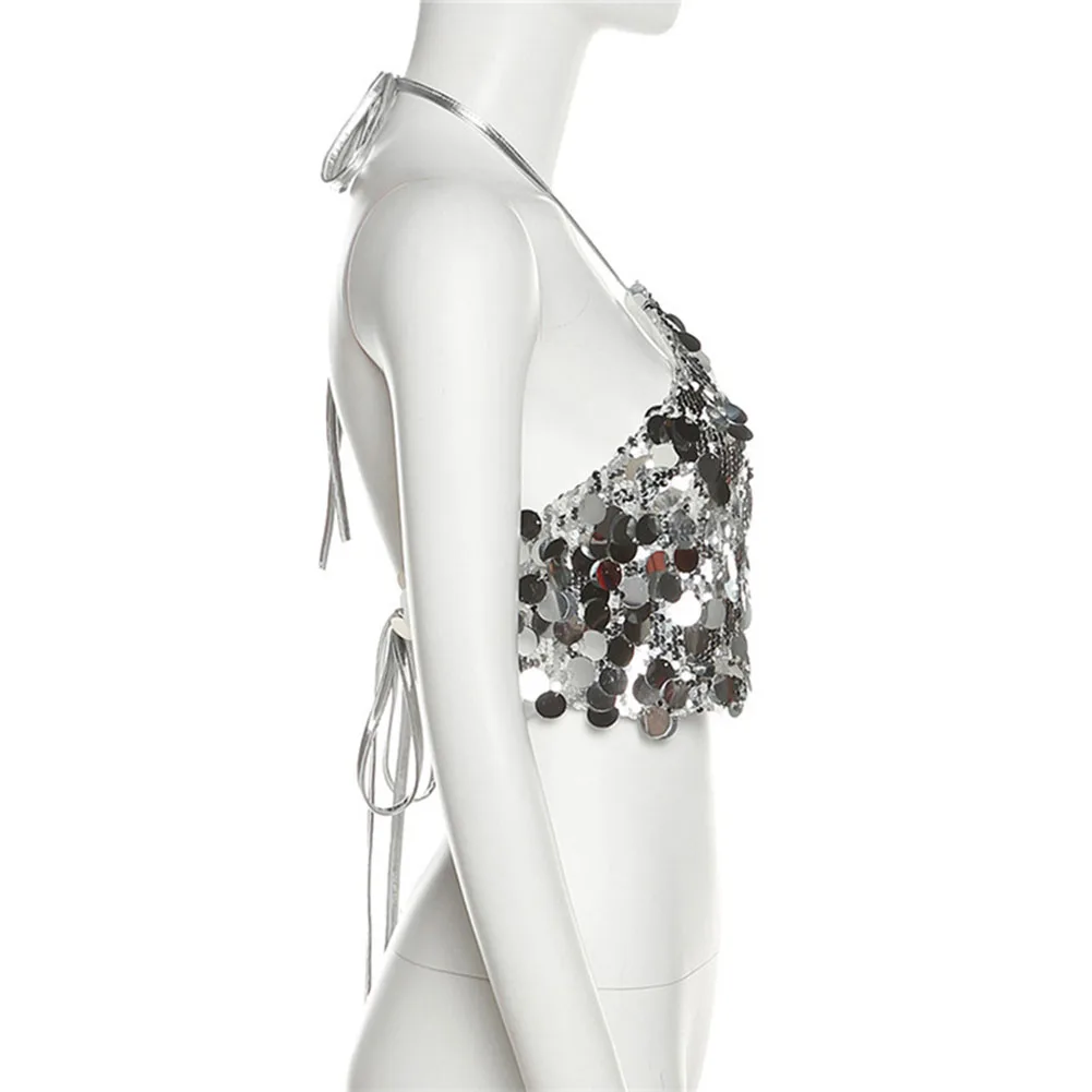 البلوزات المحاصيل الأعلى بلا أكمام بلون الربيع تانك الأعلى الصيف مرونة قليلا الخريف عطلة شقة الرسن الرقبة عطلة #4