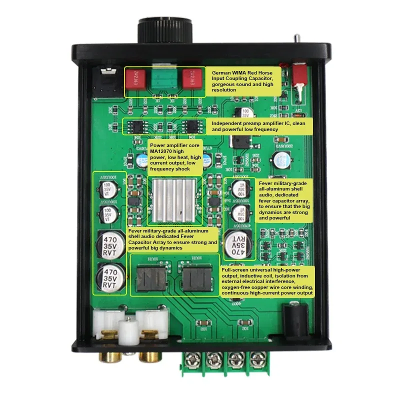 BREEZE 80WX2 مضخم الطاقة الرقمي تشويه منخفض للغاية MA12070 صوت ستيريو عالي الطاقة أمبير حجم صغير 2.0 قناة HiFi