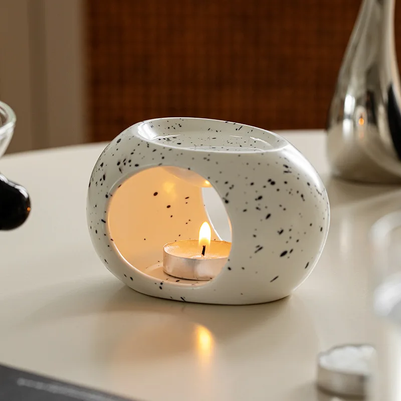Simple Ceramics Heating Essence Oil Incense Burner Candle Holder Sandal Aromatherapy Sleep Aid Lamp Yoga Household Stove
